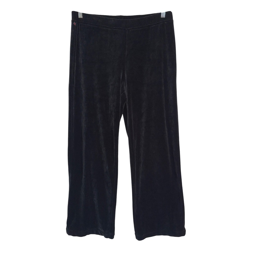 Lauren Ralph‎ Lauren Black Velour Lounge Pants Pull On Sz M Cozy Comfy